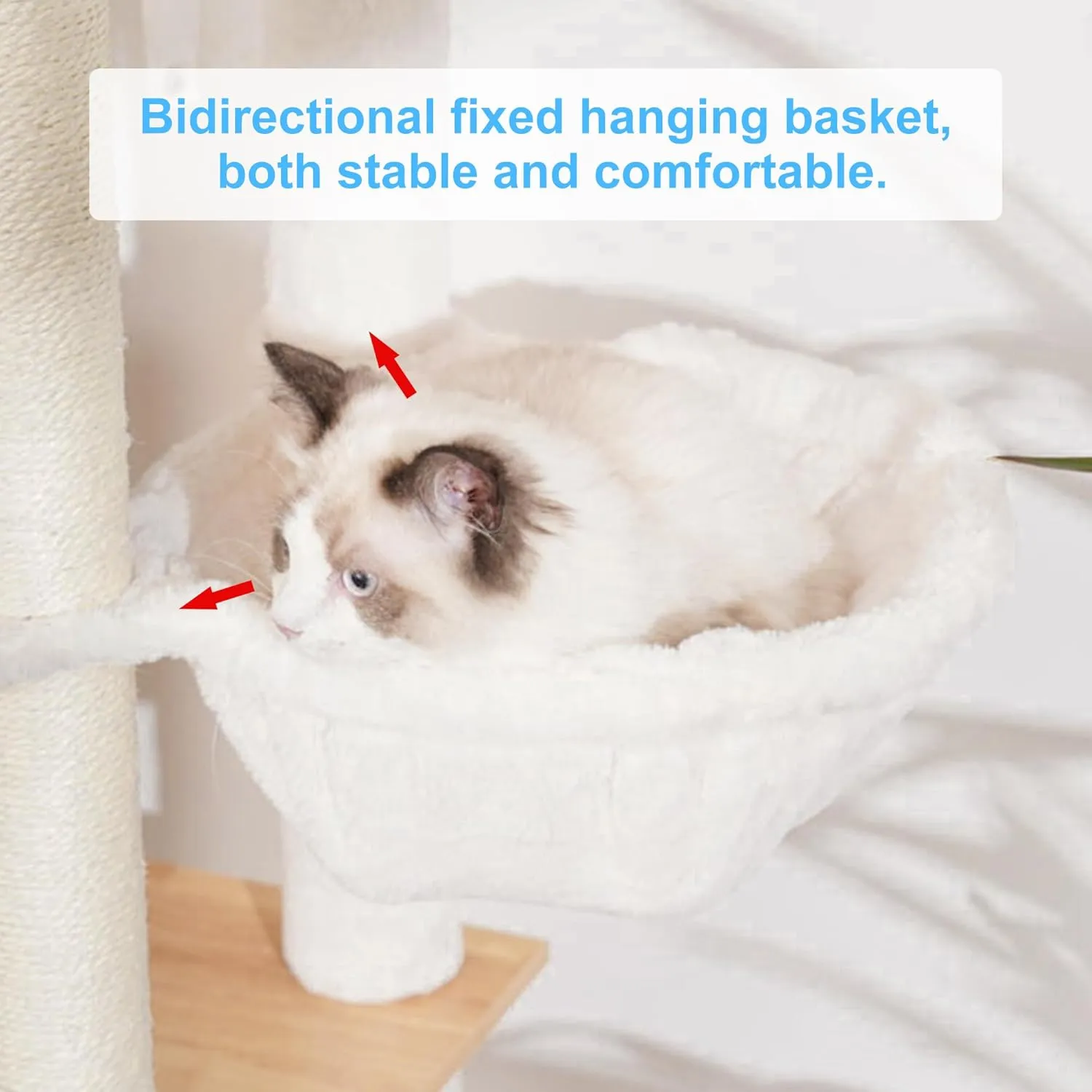 Hey-brother Wooden Cat Tree, 66.1“ Cat Furniture with Scratching Posts, Modern Cat Tower with hammocks, Toys, cat condo, Walnut MPJ120WB
