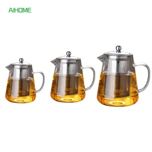 High Quality Heat Resistant Glass Teapot Tea Pot for Chinese Kung Fu Tea/Black Tea Office Coffee Kettle 450ml/750ml/950ml