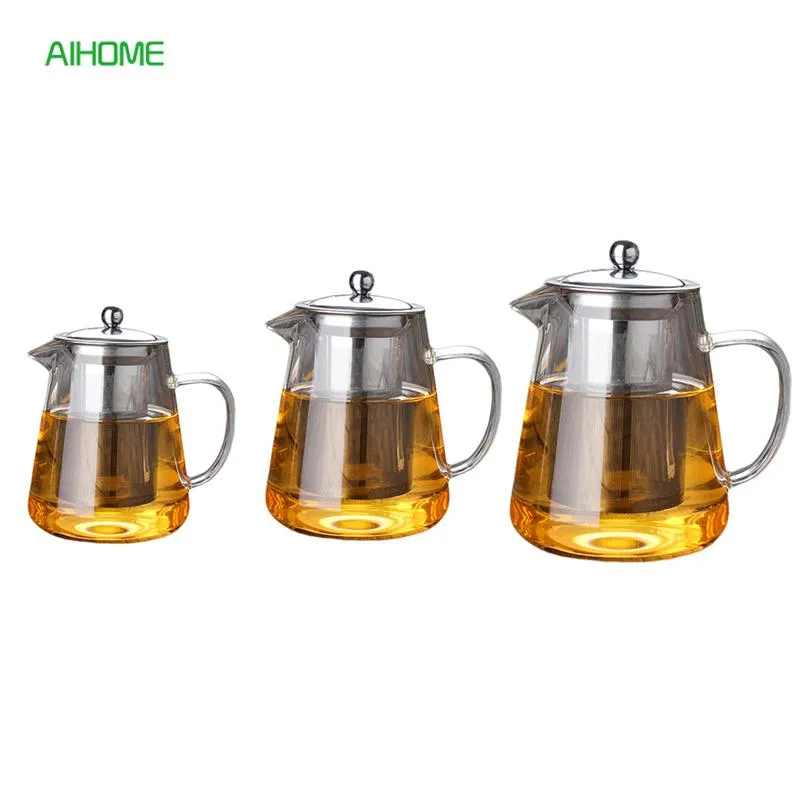 High Quality Heat Resistant Glass Teapot Tea Pot for Chinese Kung Fu Tea/Black Tea Office Coffee Kettle 450ml/750ml/950ml