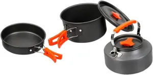 Hiking Camping Picnic Cookware Set Portable Outdoor Cookware Utensils Easy to Clean Suitable for 2-3 People