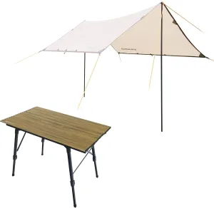 Himalaya Rain Tarp for Camping Tent Tarp with 2 Poles Camping Canopy Sun Shield Tarp UPF 50  Outdoor Camping Traveling Awning Backpacking Tarp