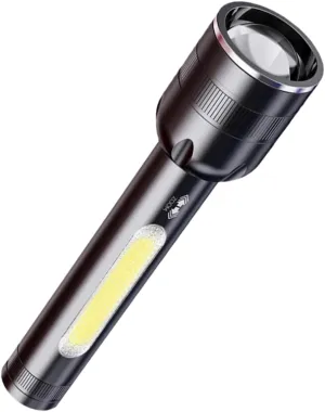 HOMSFOU 1set Outdoor Torch USB Rechargeable Flashlight -Abrasive Design Compact Structure for Camping Travel Telescopic Function for Illumination