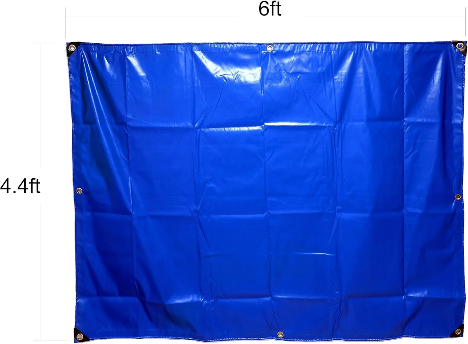 HTTMT- (4.4X6 Feet) 14 Mil Heavy Duty PVC-Coated Tarp Cover for Camping, Awning, Shades, Curtains Tent, Boat, Truck, RV Or Pool Cover Tarpaulin Sheet [P/N: ET-TP01-BLUE]