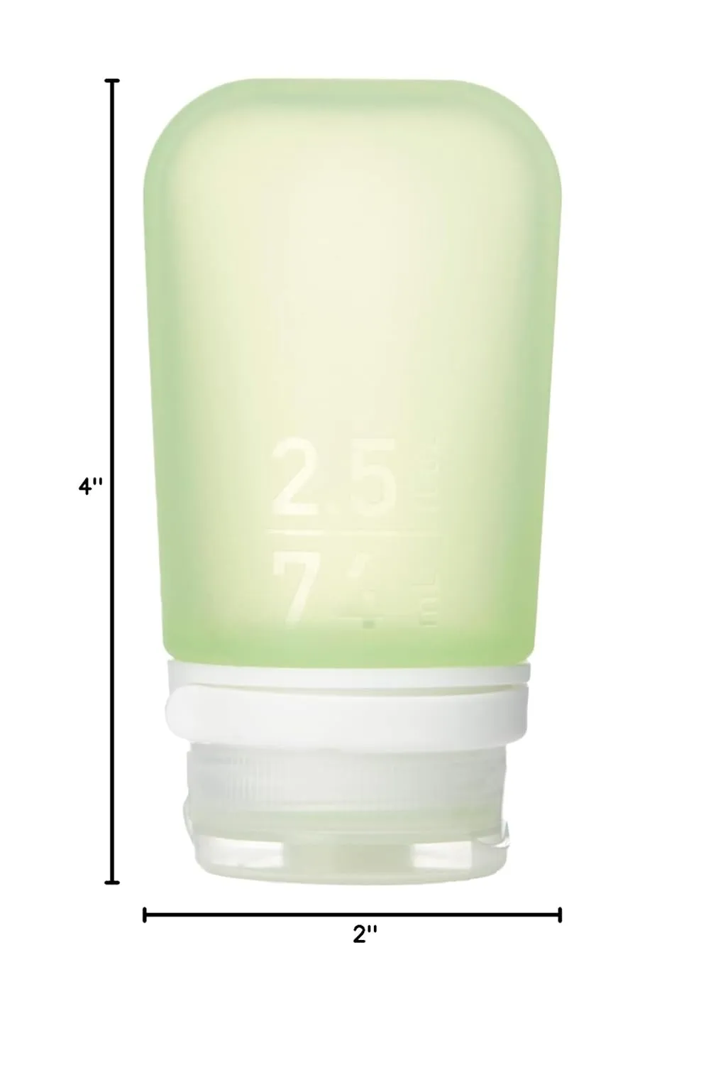 humangear GoToob  (Medium) | Refillable Silicone Travel Bottle | Locking Lid | Food-Safe Material | Green, Medium (2.5 fl.oz.; 74ml)