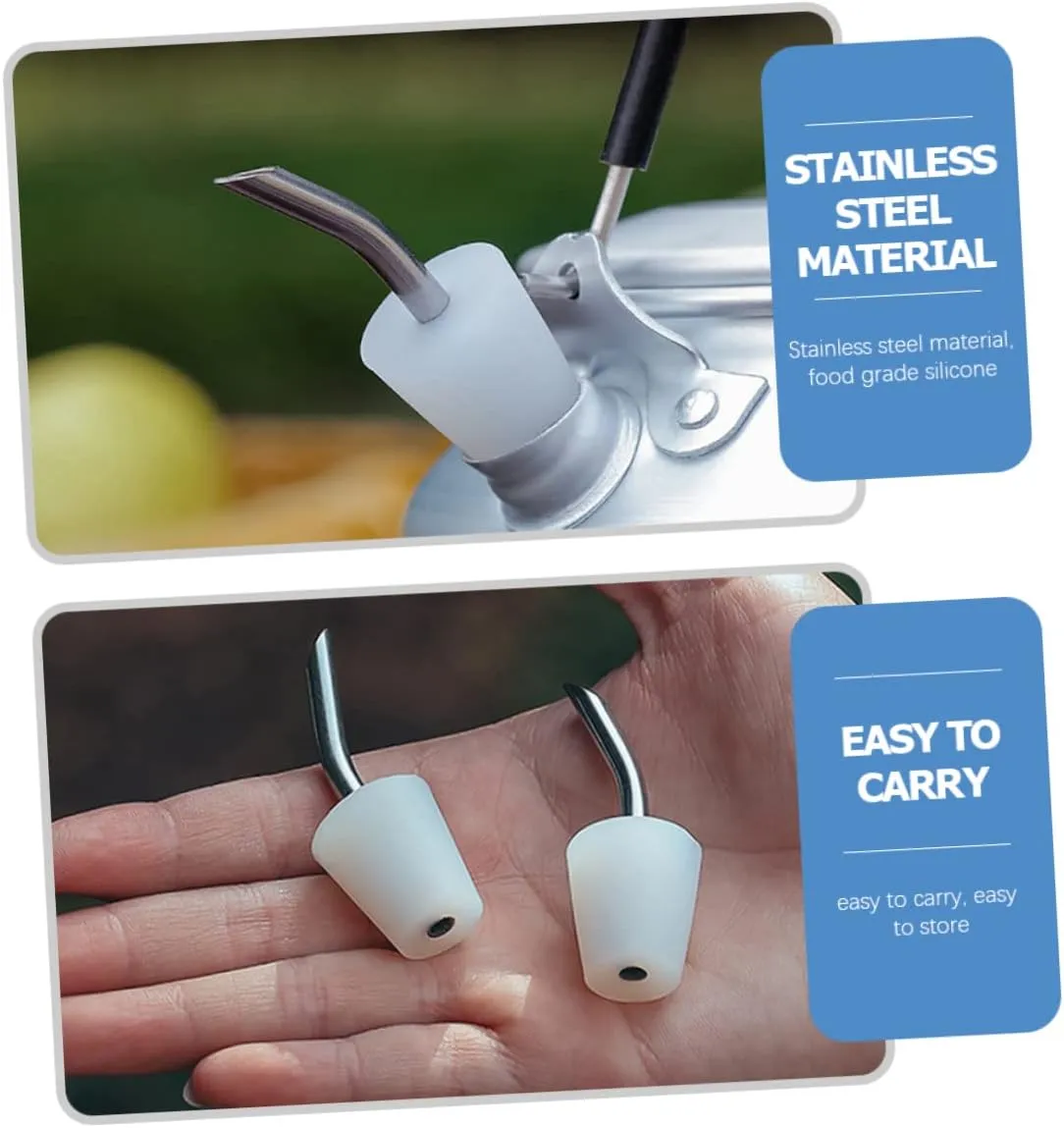 IMIKEYA 4pcs Stainless Steel Kettle Extension Spout Portable Pourer for Camping Outdoor Use Resistant Easy to Clean Design Compact Lightweight