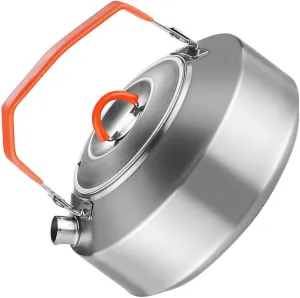 IMIKEYA Camping Supply Portable Water Kettle Stainless Steel Tea Pot Compact Design for Hiking Outdoor Cooking