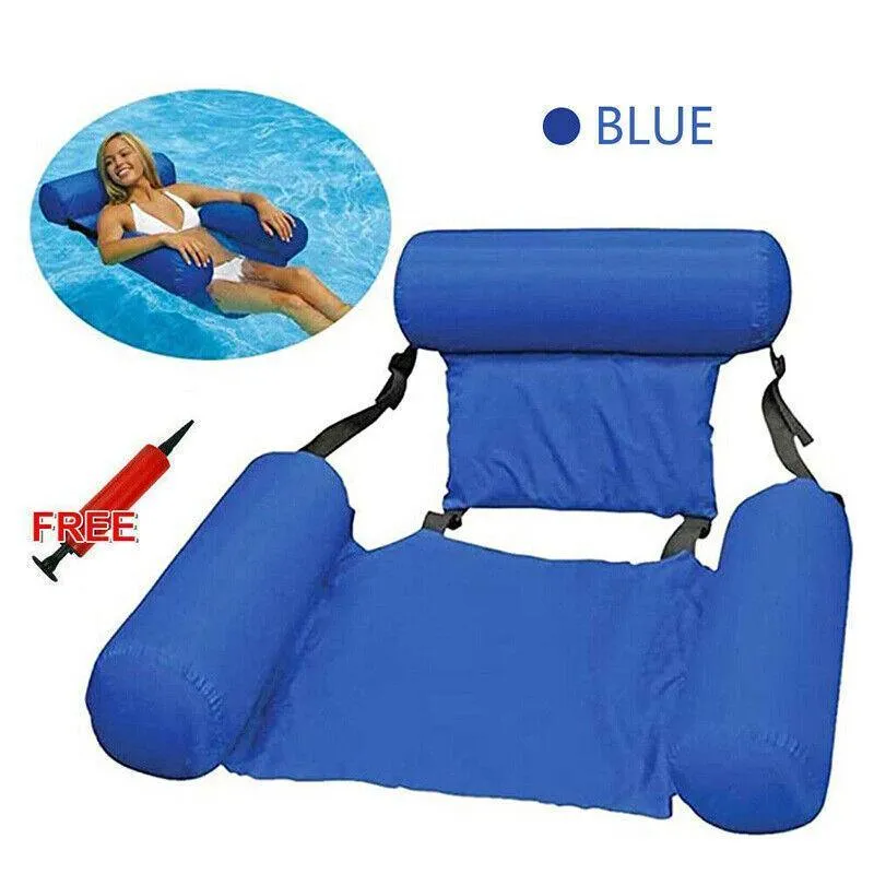 Inflatable Floating Water Hammock Float Pool Lounge Bed Sea Beach Swimming Chair