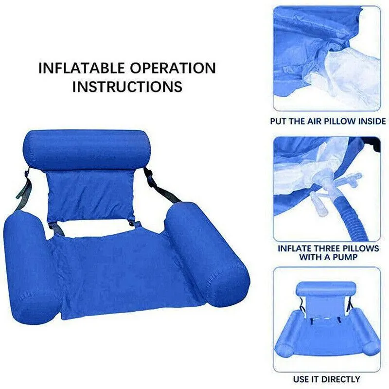 Inflatable Floating Water Hammock Float Pool Lounge Bed Sea Beach Swimming Chair