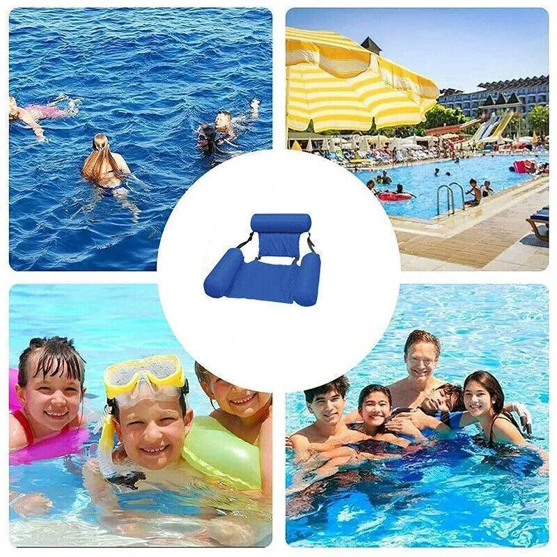 Inflatable Floating Water Hammock Float Pool Lounge Bed Sea Beach Swimming Chair