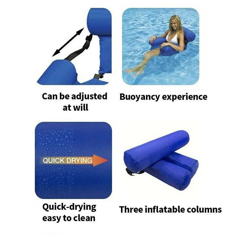 Inflatable Floating Water Hammock Float Pool Lounge Bed Sea Beach Swimming Chair