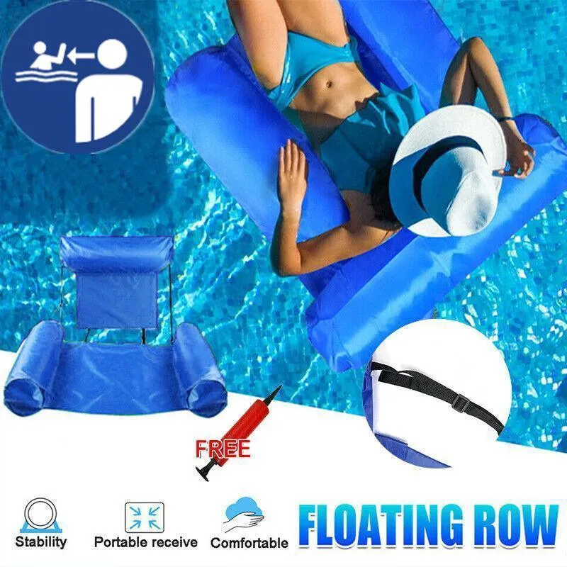 Inflatable Floating Water Hammock Float Pool Lounge Bed Sea Beach Swimming Chair