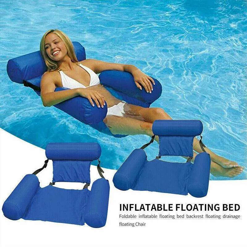 Inflatable Floating Water Hammock Float Pool Lounge Bed Sea Beach Swimming Chair