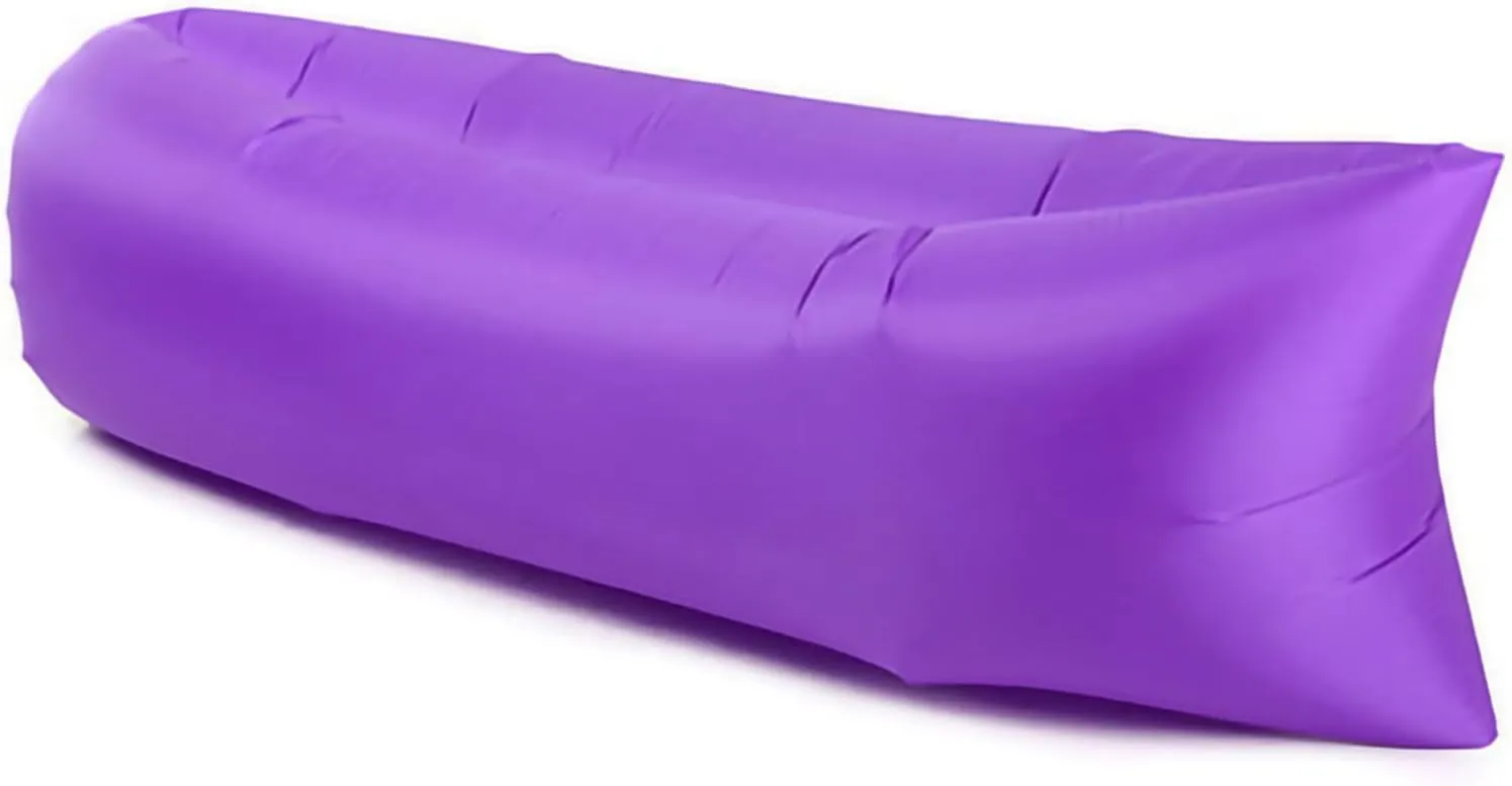 Inflatable Lounger Air Sofa Hammock, Foldable Air Sofa Hammock Inflatable Couch for Camping Backyard Lakeside with Compression Sacks