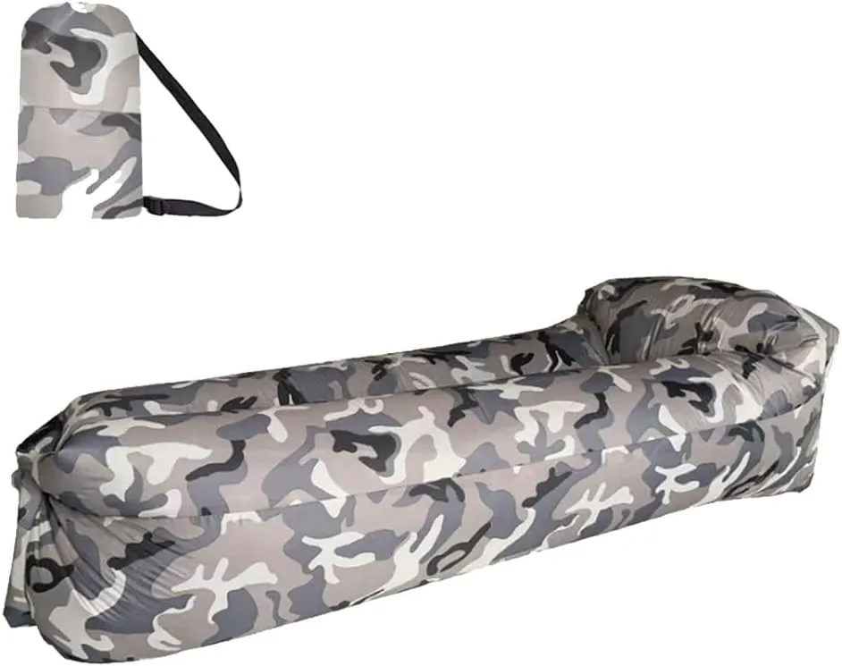 Inflatable Lounger Air Sofa Hammock, Inflatable Couch for Camping, Portable Waterproof Anti-Air Leaking Pouch Couch Air Chair for Outdoor, Beach, Hiking, Picnics, Music Festivals(Camouflage)