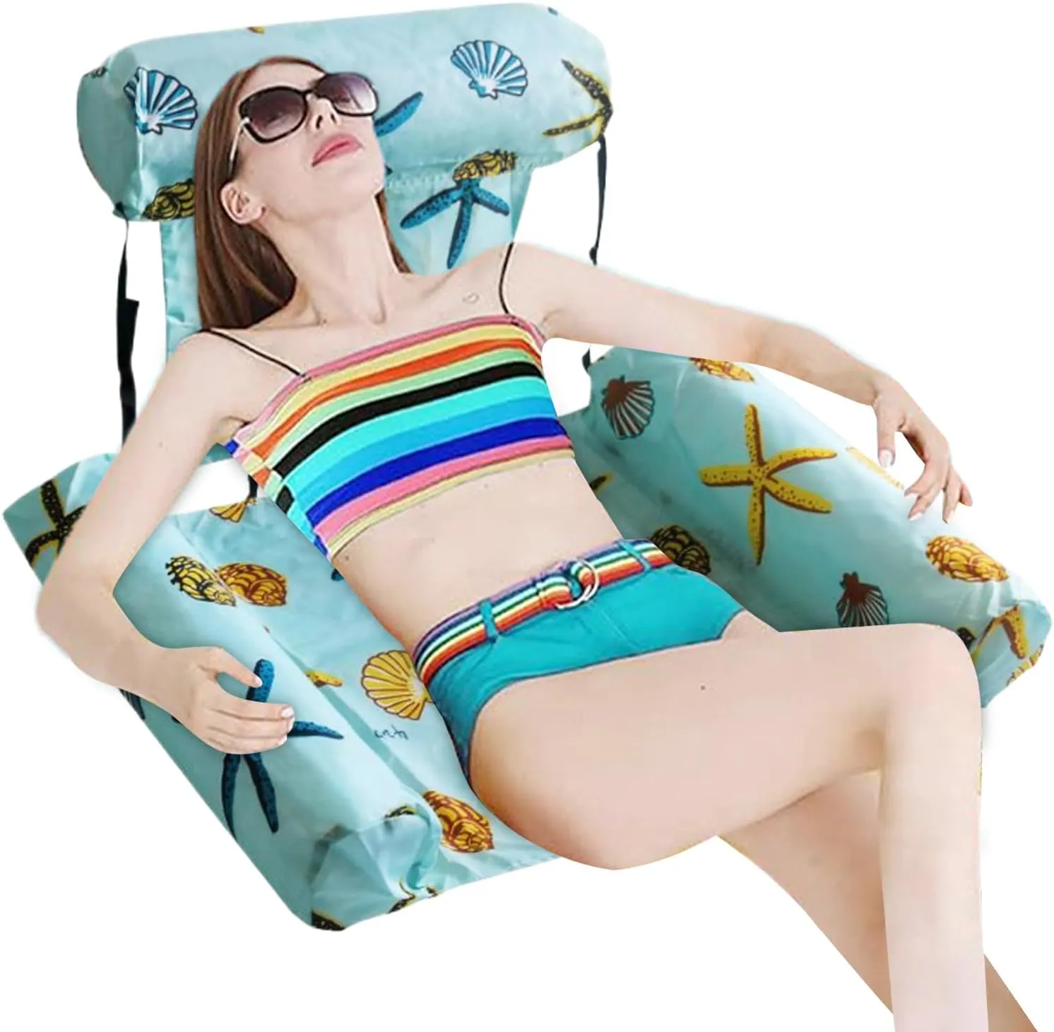 Inflatable Water Hammock - Portable Pool Mattress - Foldable Water Toy Inflatable Raft for Boating Family Vacation Camping Lake Poolside Fishing Beach Outdoor River
