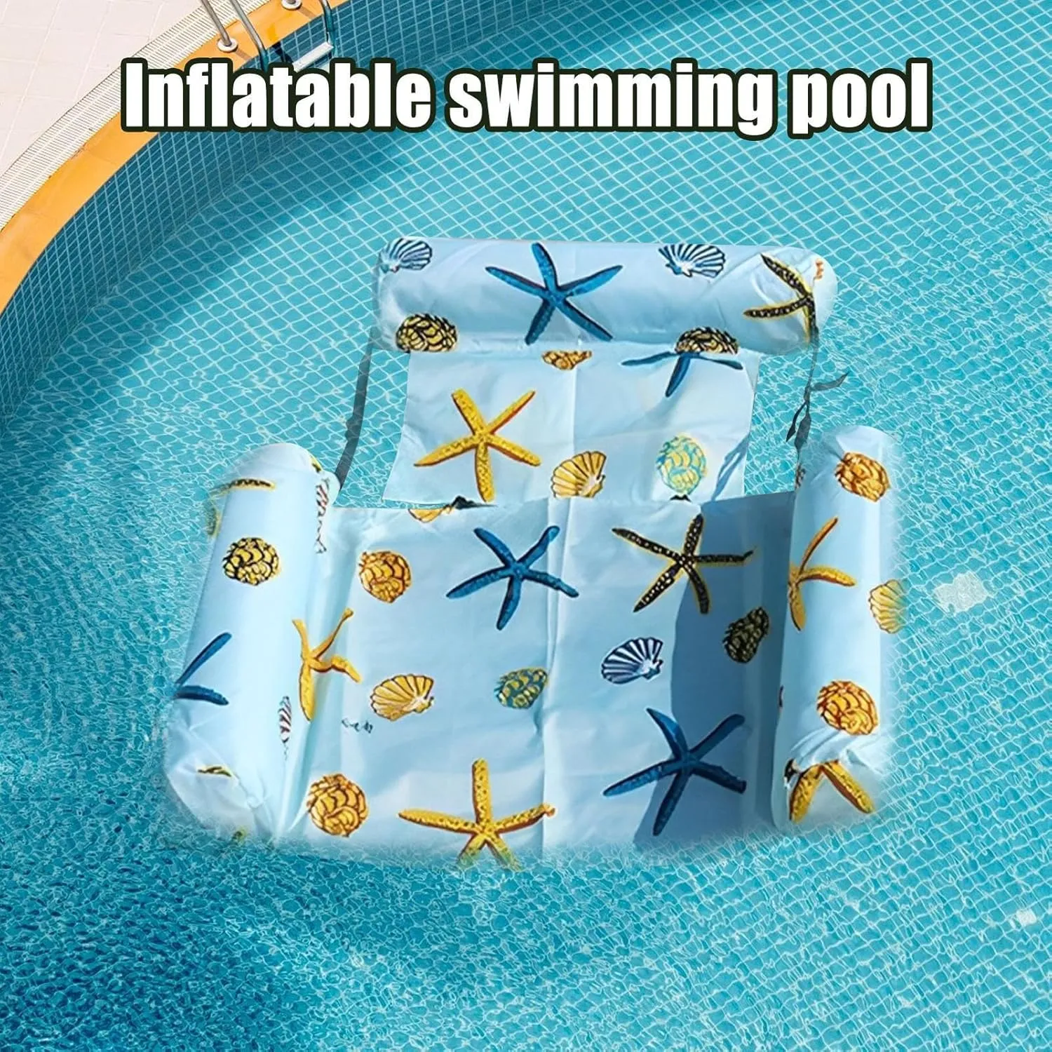 Inflatable Water Hammock - Portable Pool Mattress - Foldable Water Toy Inflatable Raft for Boating Family Vacation Camping Lake Poolside Fishing Beach Outdoor River