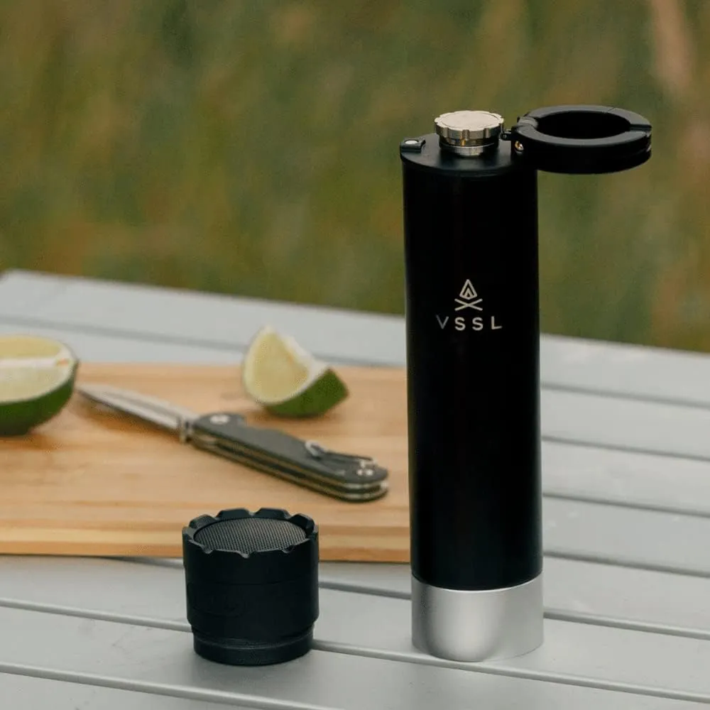 Insulated Flask with Weatherproof True Wireless Speaqua Speaker, Stainless Steel, Double-Walled Insulation, USB-C Recharge, Cord Included