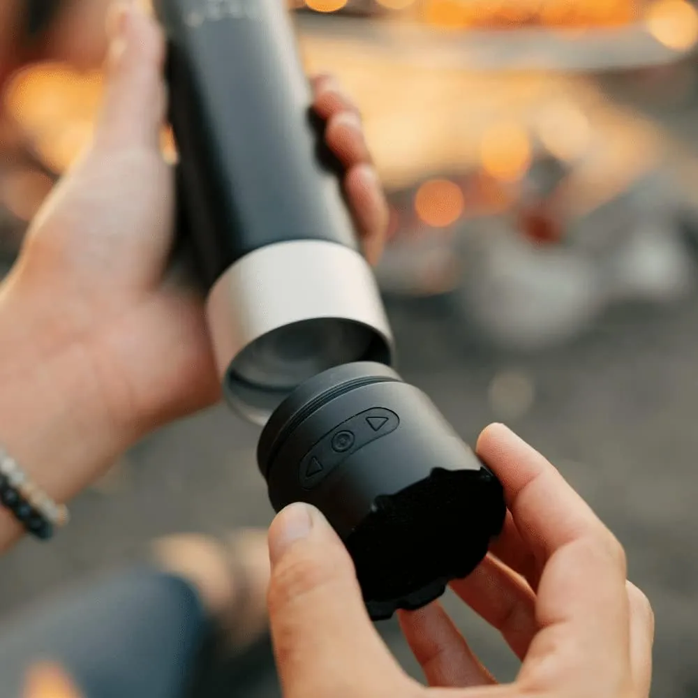Insulated Flask with Weatherproof True Wireless Speaqua Speaker, Stainless Steel, Double-Walled Insulation, USB-C Recharge, Cord Included