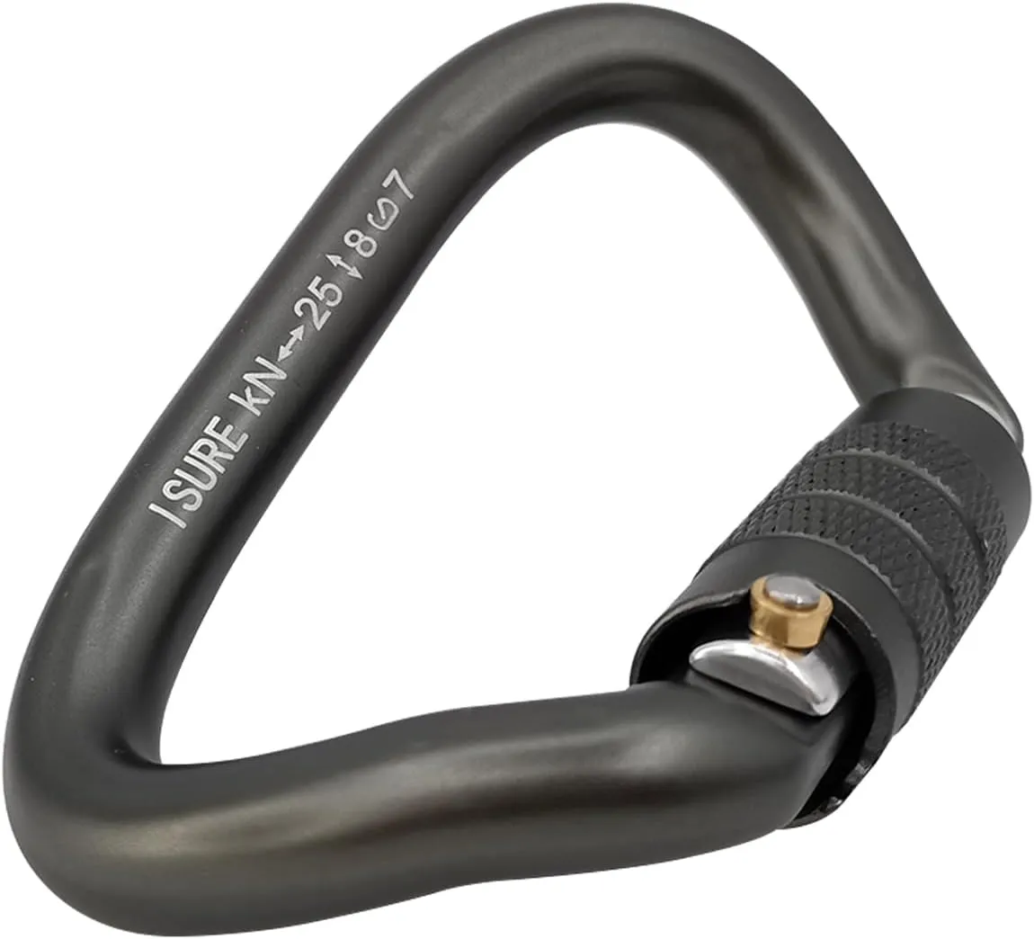 ISURE MARINE Auto Locking Carabiner Clips Twist Lock, Heavy Duty Lightweight Locking Carabiner Clips D Ring for Camping Hiking Outdoor Gym etc, D Shaped