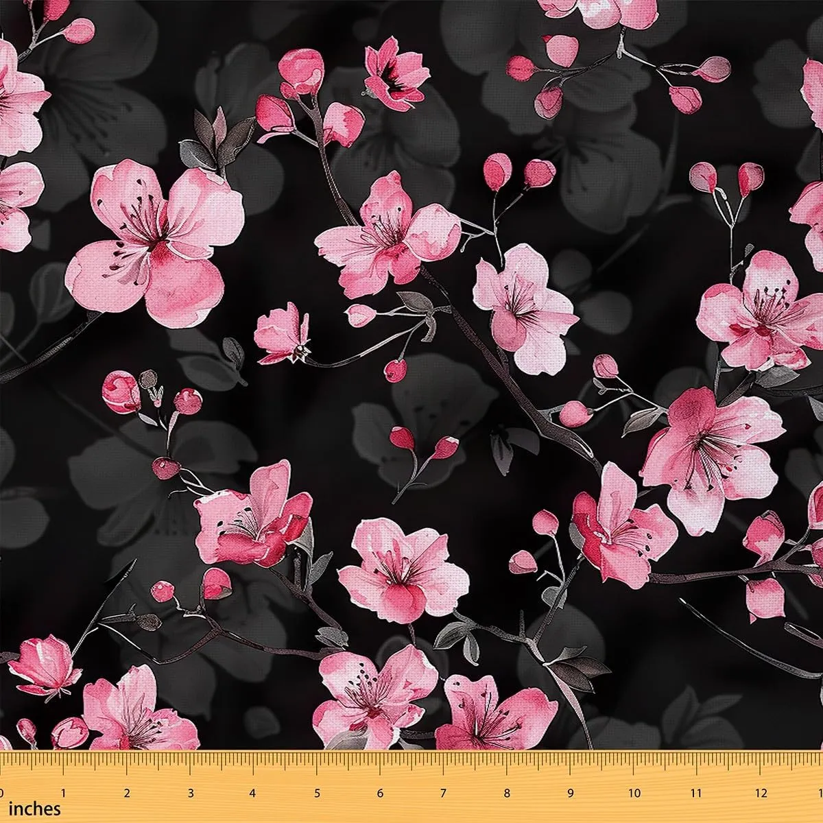 jejeloiu Kids Pink Cherry Blossom 2 Yards Fabric by The Yard Spring Blooming Branches Decorative Waterproof Outdoor Fabric Floral Flower Upholstery Fabric for Chairs Outdoor Fabric