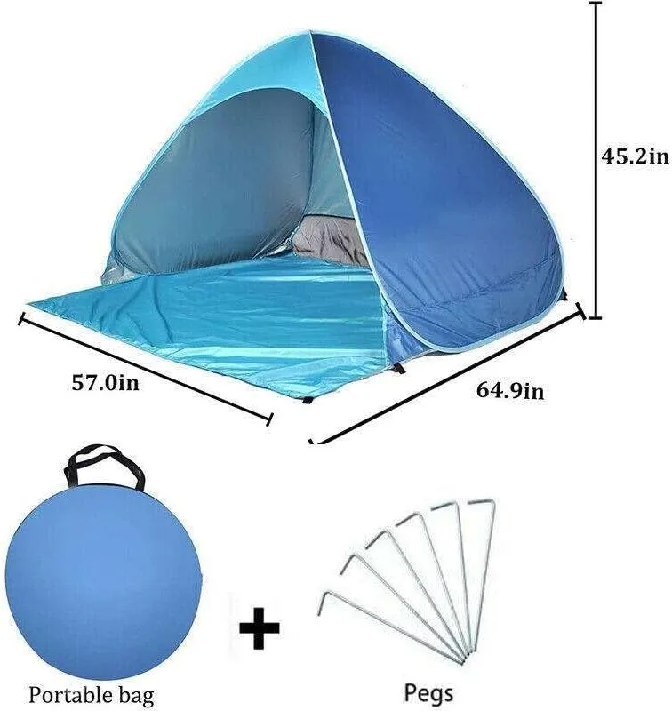 JHUS 1/2X Pop Up Beach Tent Sun Shade Shelter Outdoor Camping Fishing Canopy Portable Camping Accessories Camping Gear Beach Accessories Beach Tent Canopy Tent Sun Shade Beach Canopy Camping ess