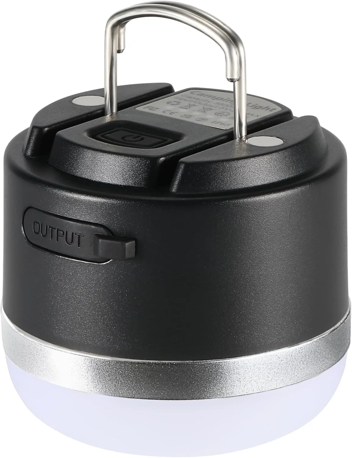 Joyzy Rechargeable LED Camping Lantern with 5 Light Modes, Adjustable Brightness Mini Hanging Lantern (Black)