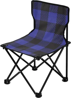 JUNZAN Buffalo Blue Plaid Collapsible Heavy Duty Camping Chairs Ultralight Backpack Chair with Carrying Bag Outdoor Chair for Sports Picnic
