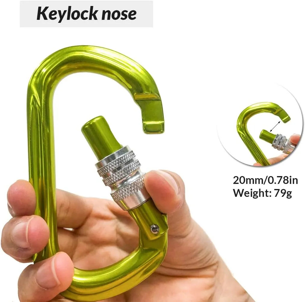 KAILAS Locking Carabiner CE Certified Oval Constructed Rock Climbing Mountaineering Rescure Standard Alumimun 25KN