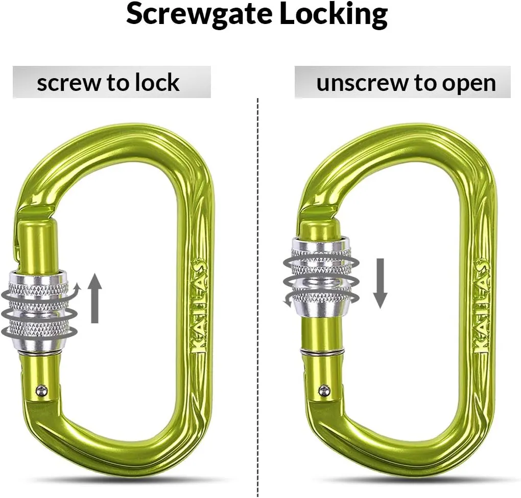 KAILAS Locking Carabiner CE Certified Oval Constructed Rock Climbing Mountaineering Rescure Standard Alumimun 25KN