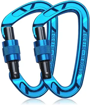 Kailas Locking Climbing Carabiners Rock Clips Heavy Duty Steel UIAA Certified 25KN Screw Gate D Shape for Rappelling and Mountaineering