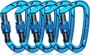 Kailas Locking Climbing Carabiners Rock Clips Heavy Duty Steel UIAA Certified 25KN Screw Gate D Shape for Rappelling and Mountaineering
