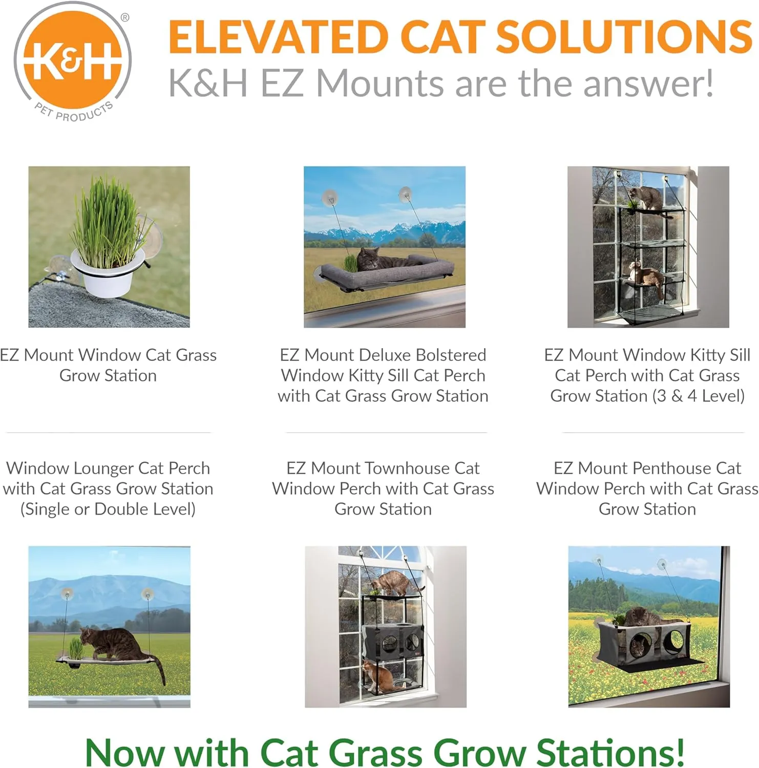 K&H Pet Products EZ Mount Double Stack Cat Window Perch for Large Cats, Sturdy Window Hammock Bed, Steel Frame, Sturdy Suction Cups, 2 Washable Shelf Covers, Foldable - Fits 27"W X 31"H Glass Spaces