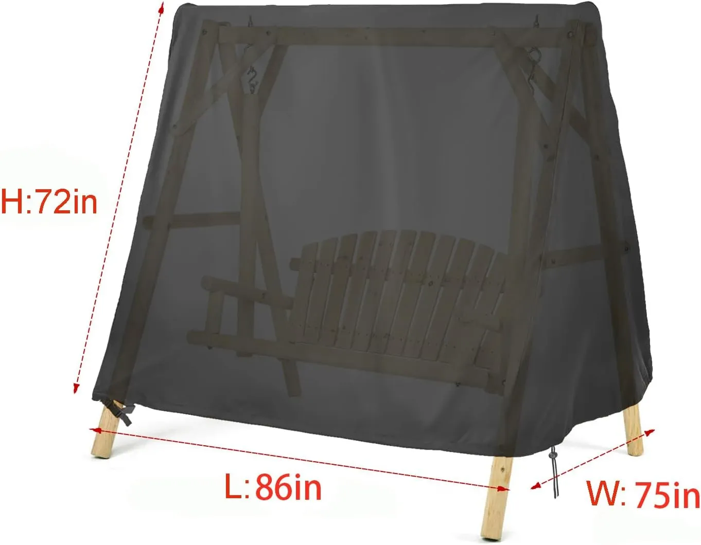 Kasla Outdoor Swing Cover, Patio Swing Cover, Swing Cover for Outdoor Furniture Porch Cover Glider Hammock Cover Waterproof - 86" Lx75 Wx72 H