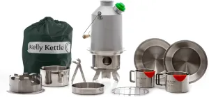 Kelly Kettle Scout 41 oz. Anodized Aluminum Ultimate Kit (1.2 LTR) Rocket Stove Boils Water Ultra Fast with just Sticks/Twigs. for Camping, Fishing, Scouts, Hunting, Emergencies, Hurricanes, Tornados