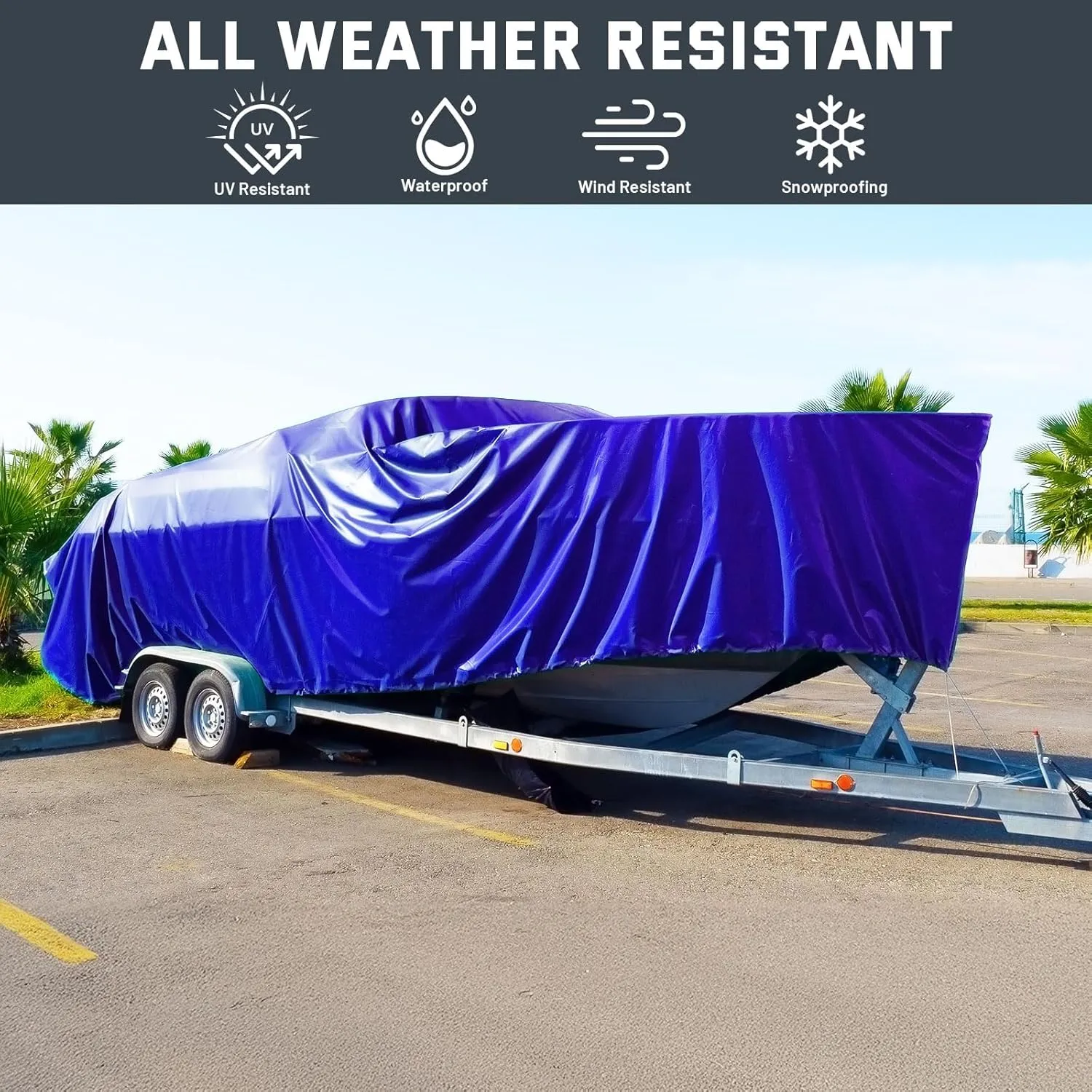 Kesfitt Tarp Heavy Duty Waterproof 8x10FT,16 Mil Thick Tarps Tear&Fade Resistant,UV Resistant,Poly Tarp Cover with Grommets and Reinforced Edges for Outdoor Camping Pools Boat Car(Blue/Brown)
