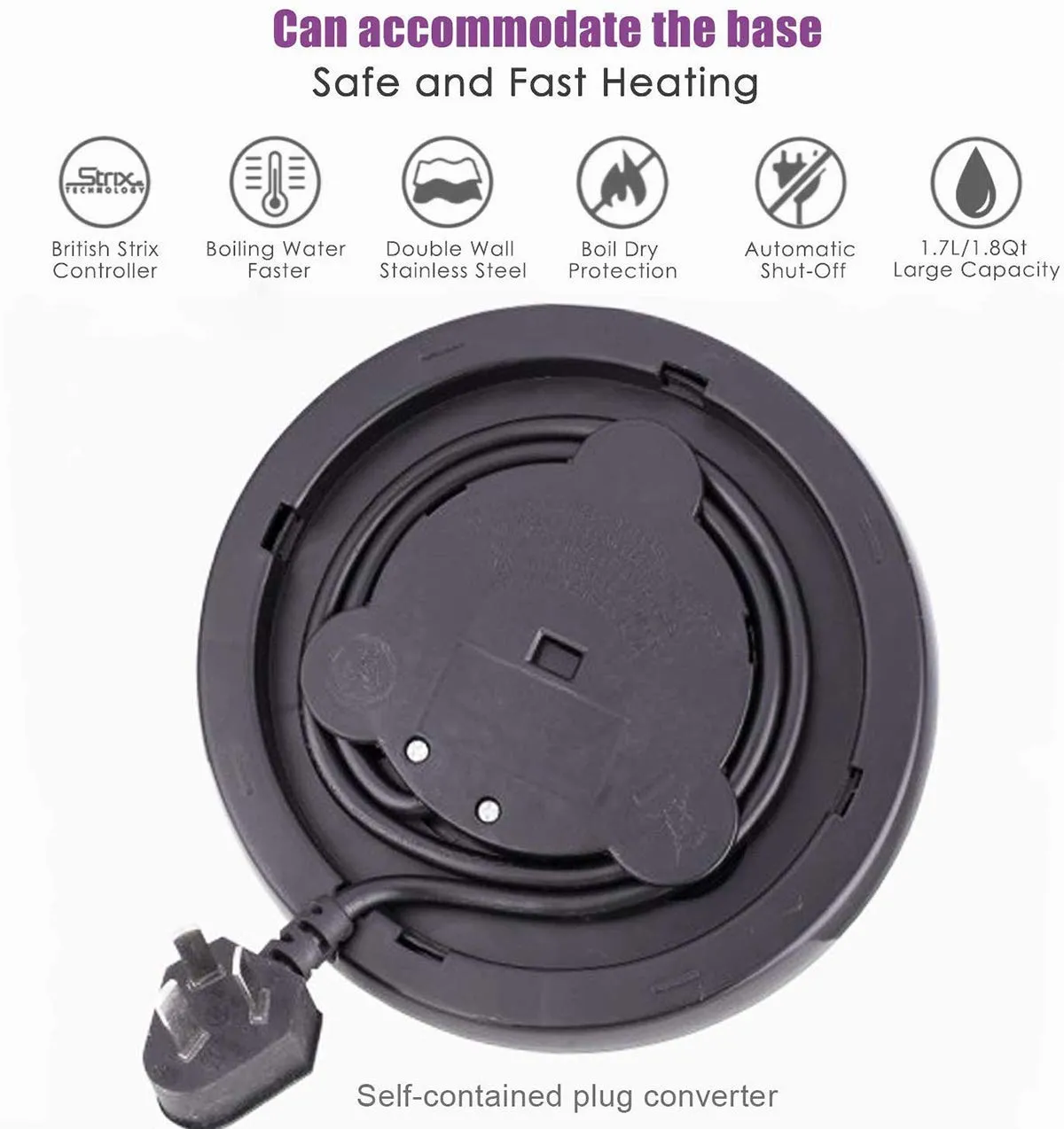 Kettle 2.3L Large Capacity High Power for Fast Heating Electric Tea Kettle,Stainless Steel.