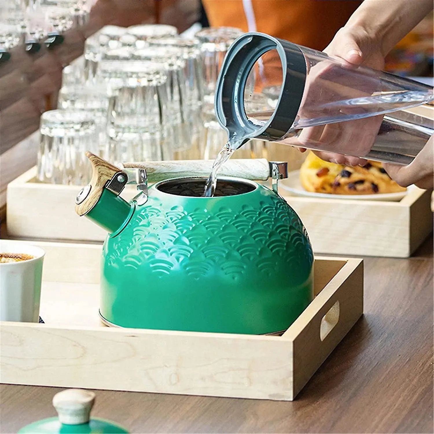 Kettle 2.5l Stainless Steel Whistling Kettle For Induction And Gas Wood Stove