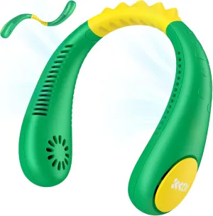 Kids Neck Fan, Portable Bladeless Neck Fan for Kids, 2600mAh Rechargeable Cooling Fan for 4-14Y Girls Boys, 4 Speeds & Lightweight Wearable Quiet Fan for Study/Camping/Travel