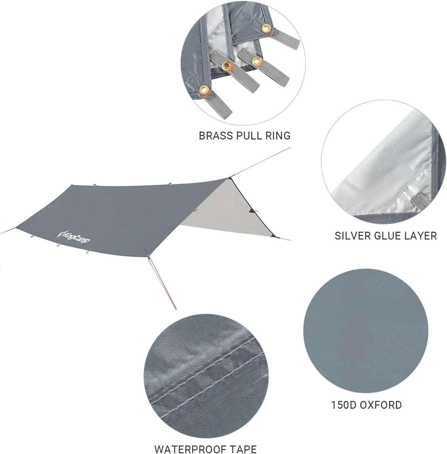 KingCamp Camping Tarp UPF50  Lightweight Tent Tarp Hammock Shade for Camping Trips, Fishing, or Picnics Portable Waterproof