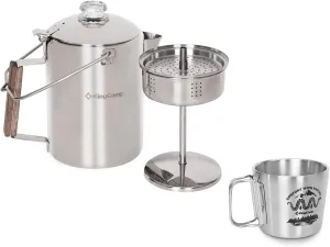 KingCamp Percolator Coffee Pot Campfire Coffee Boiler Kettle With 12 oz Stackable Camping Coffee Mug
