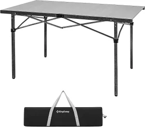 KingCamp Roll Up Aluminum Folding Table Compact Camping Foldable Camp Tables for Travel, Picnic, Party, Barbecue, Outdoor and Indoor, 4-6 Person
