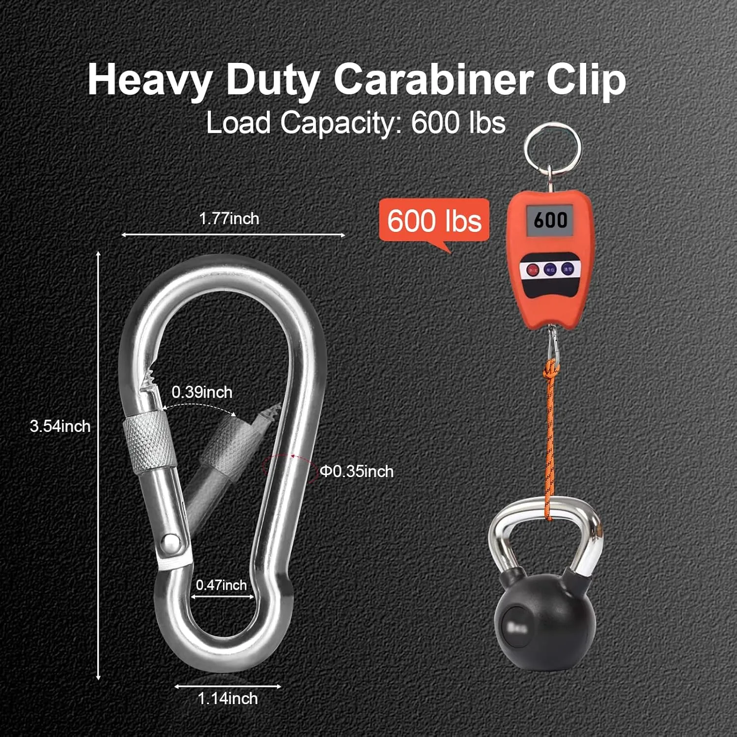 KINLINK 10 Pack Screw Locking Carabiner, 3.54 inch Heavy Duty Carabiner Clips, 304 Stainless Steel Small Caribeener Clips, Caribiniers for Outdoor Camping, Swing, Hammock, Hiking, Quick Link