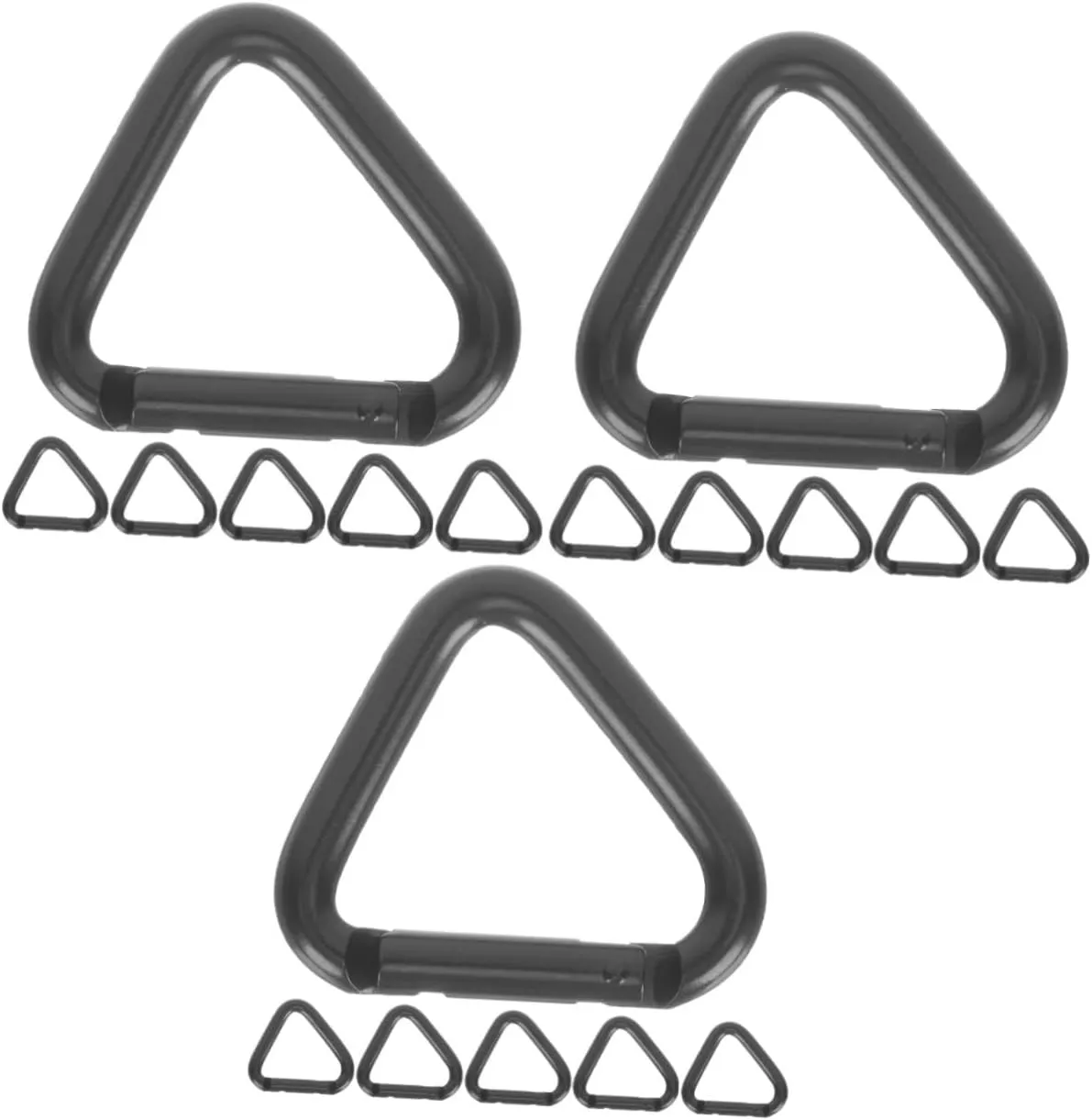 Kisangel 12 Pcs Triangle Carabiner Heavy Duty Hook Outdoor Hooks Carabiner for Keys Triangle Locking Carabiner