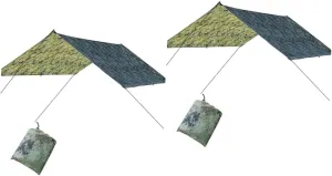 Kisangel 2pcs Waterproof Camping Tent Tarp - Sun Cover and Rain Fly Shelter for Hammock - Shade Mat