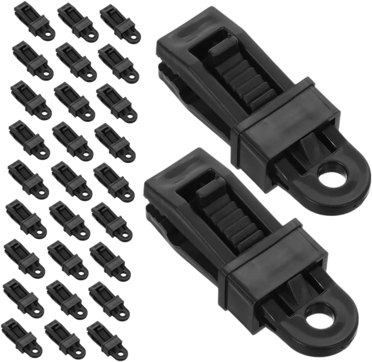 Kisangel 50pcs Tent Clip Camping Tents Small Tarp Heavy Duty Clips Clamp Tarp Grommet Fasteners Tarp Fasteners Heavy Duty Tarp Clips Heavy Duty Lock Grip Tarp Tie Downs Black Plastic