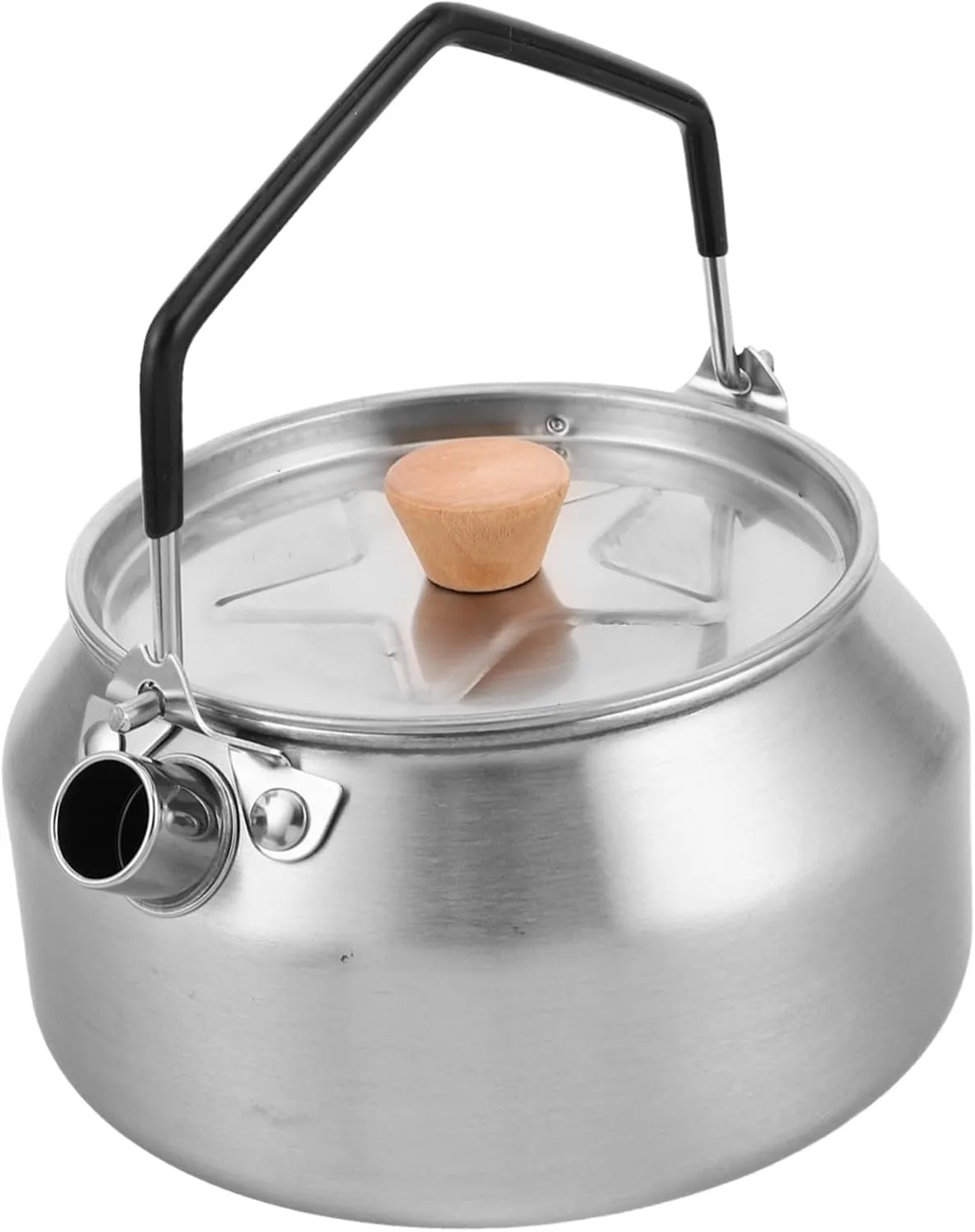 Kisangel Camping Kettle: 1l Campfire Camp Kettle Portable Teapot Coffee Pot Stainless Steel Outdoor Water Boiler For Hiking Backpacking Picnic Travel Use