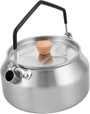 Kisangel Camping Kettle: 1l Campfire Camp Kettle Portable Teapot Coffee Pot Stainless Steel Outdoor Water Boiler For Hiking Backpacking Picnic Travel Use