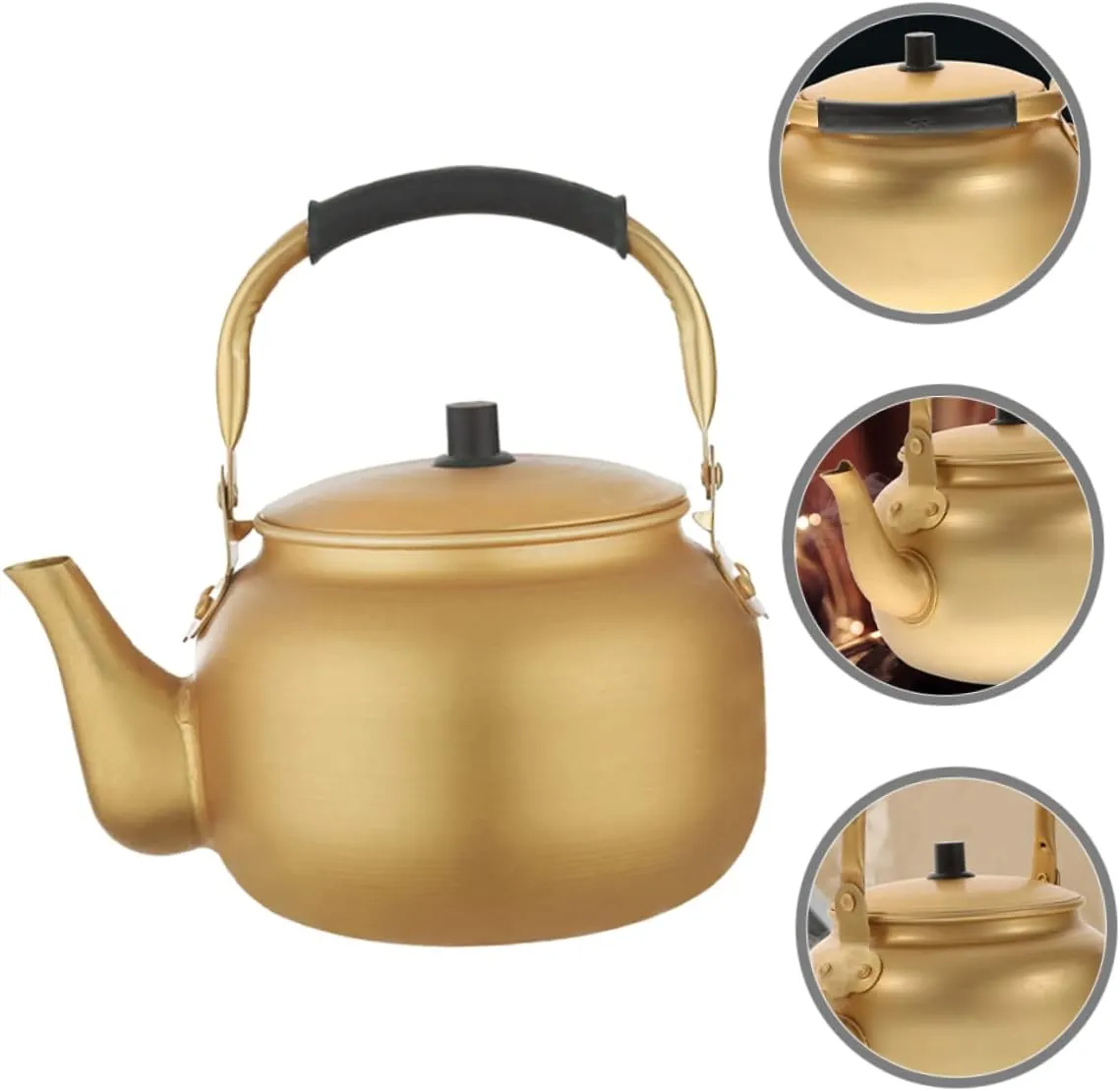 Korean Style Aluminum Kettle Pot Metal Water Boiler Small Stovetop Kettle Easy to Fill Quick Boil