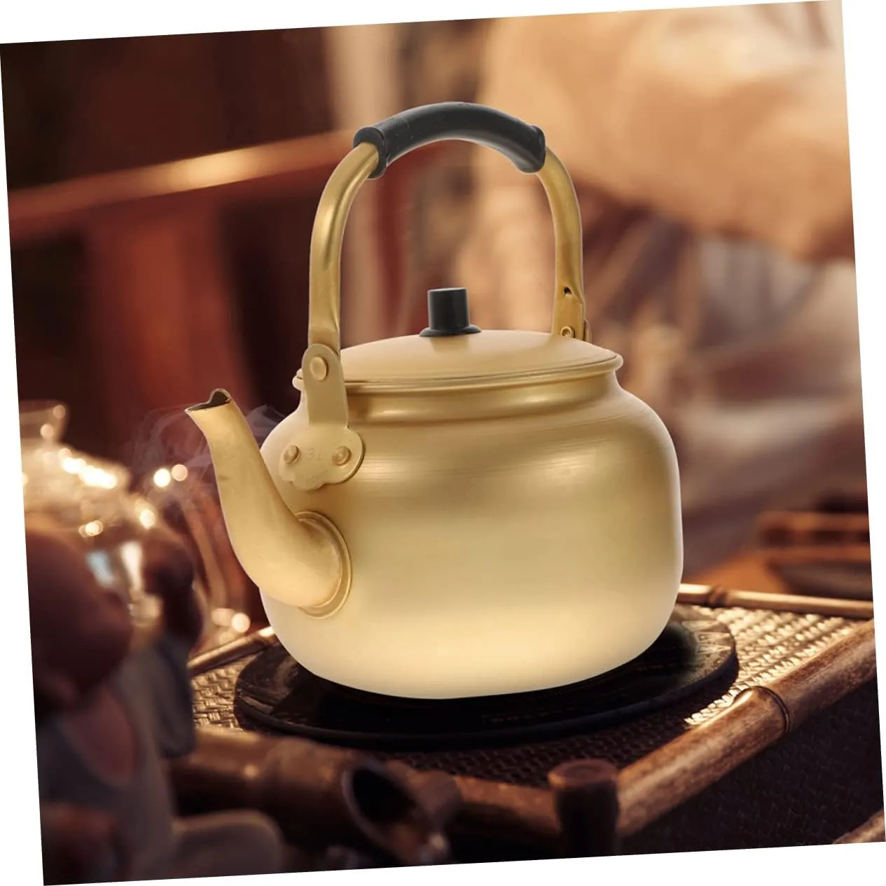 Korean Style Aluminum Kettle Pot Metal Water Boiler Small Stovetop Kettle Easy to Fill Quick Boil