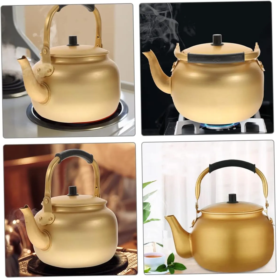 Korean Style Aluminum Kettle Pot Metal Water Boiler Small Stovetop Kettle Easy to Fill Quick Boil